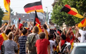 Fussballfans feiern