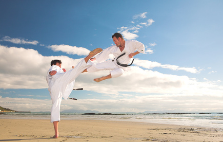 Karate am Strand